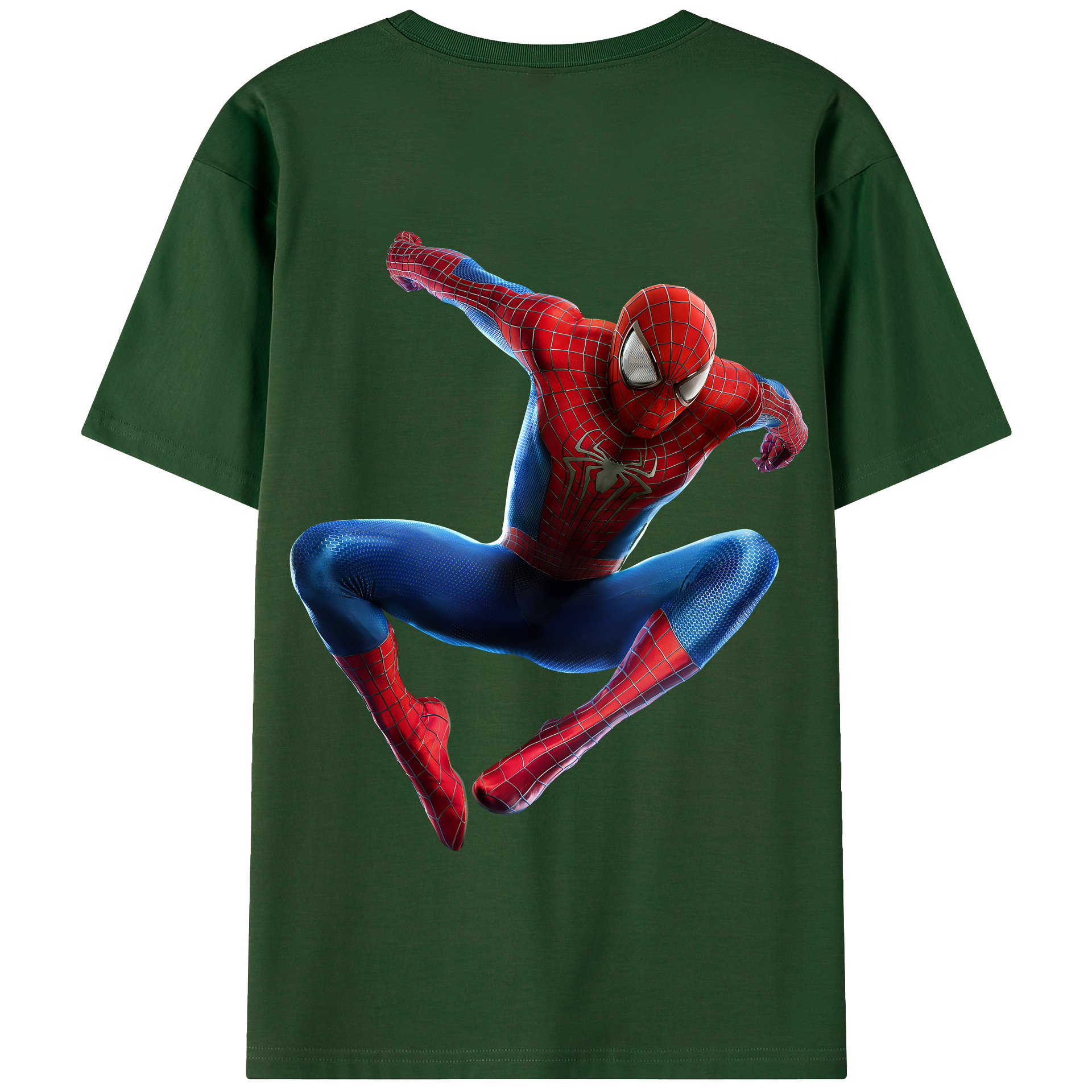 （画像用） Spider Man スパイダーマン 綿100％半袖Tシャツ（背面プリント）